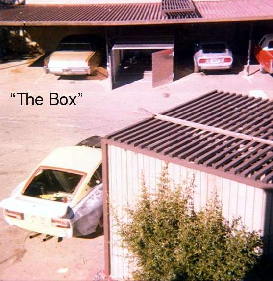 The box, where the car was stored for nearly 20 years during its build!